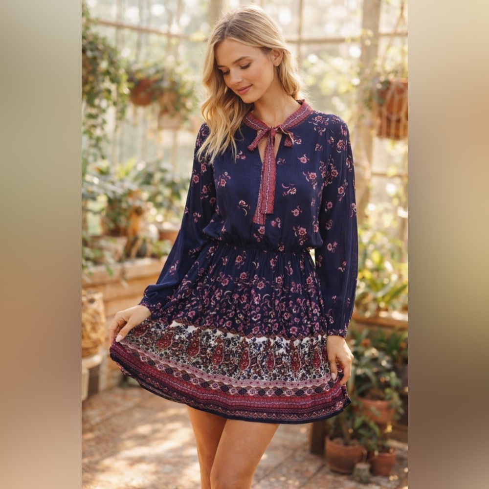 Navy pink dress